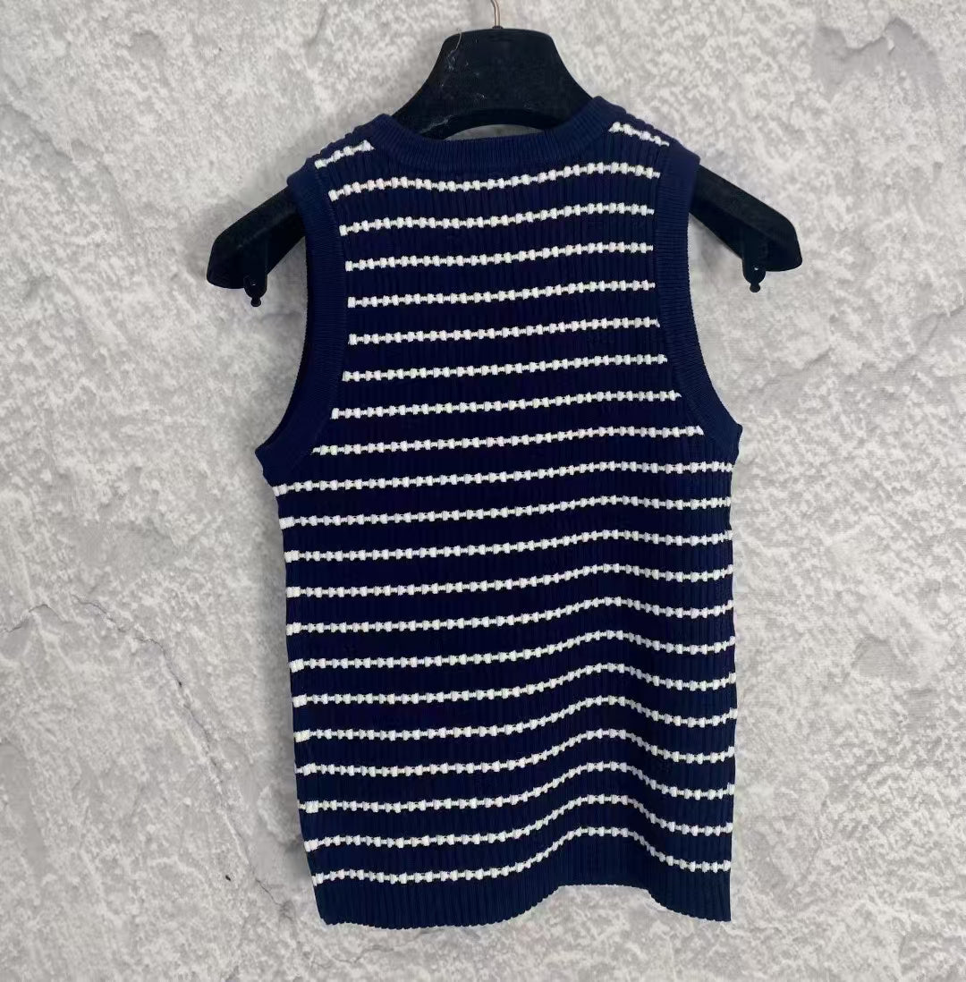 CC new striped logo knitted vest