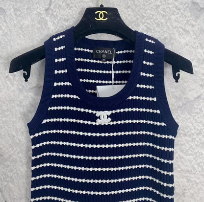 CC new striped logo knitted vest