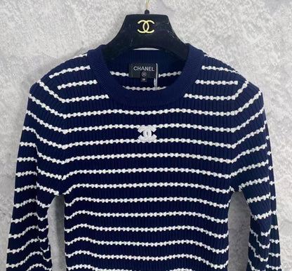 CC New Stripe Logo Knit Long Sleeve