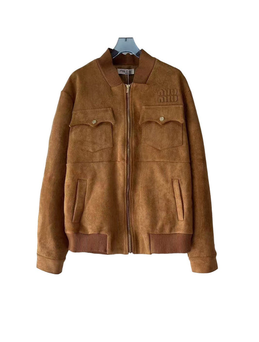 MM new jacket suede logo coat