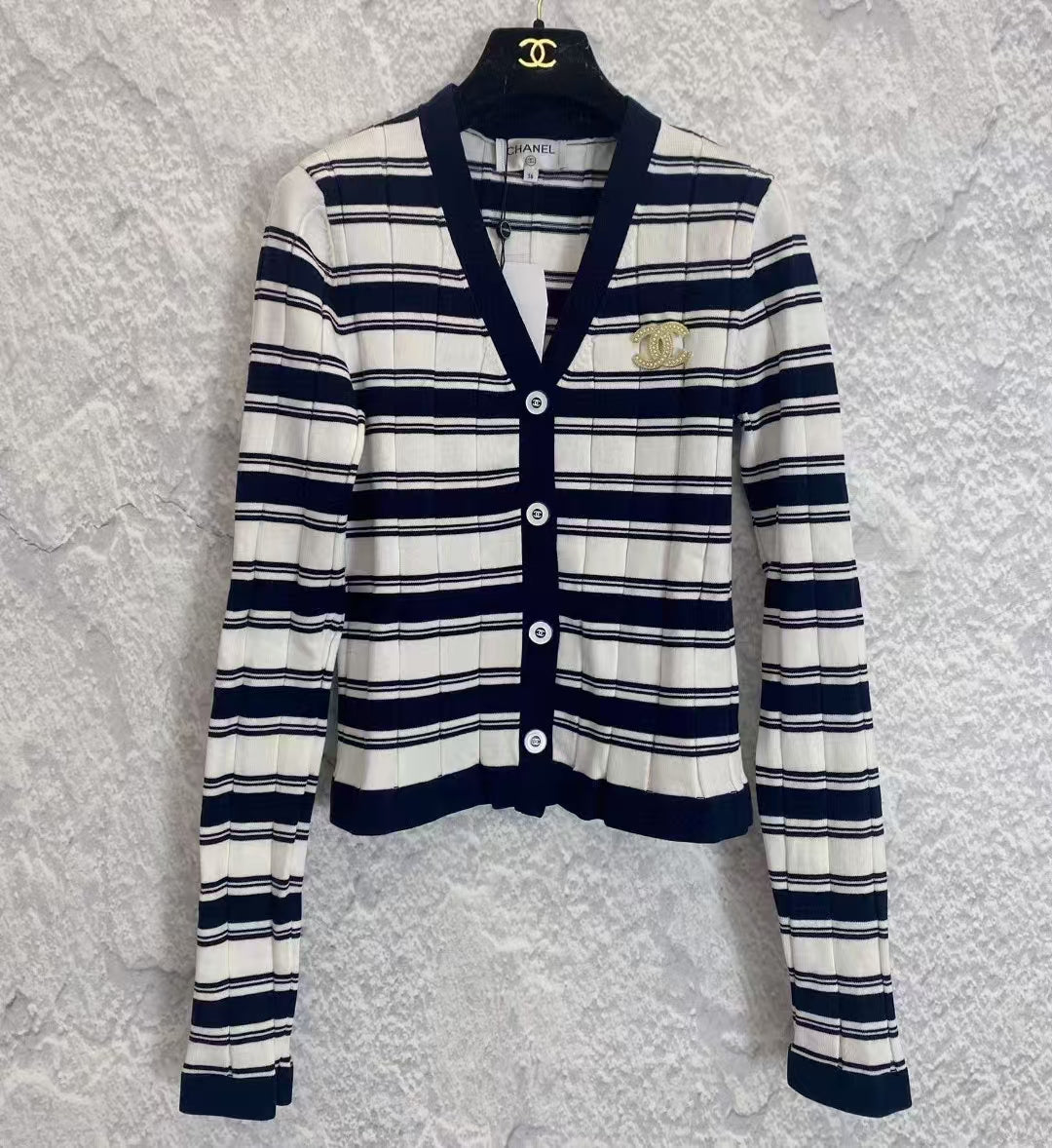 CC new contrast striped knitted long sleeve