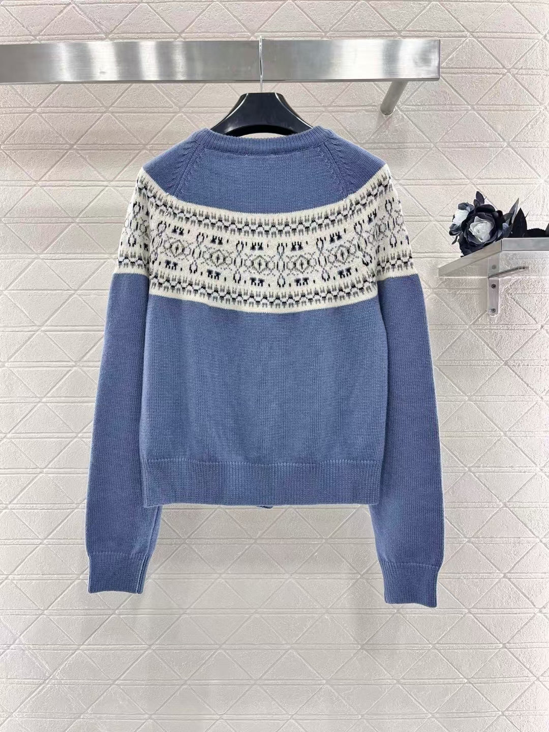 CL new contrast pattern knitted cardigan