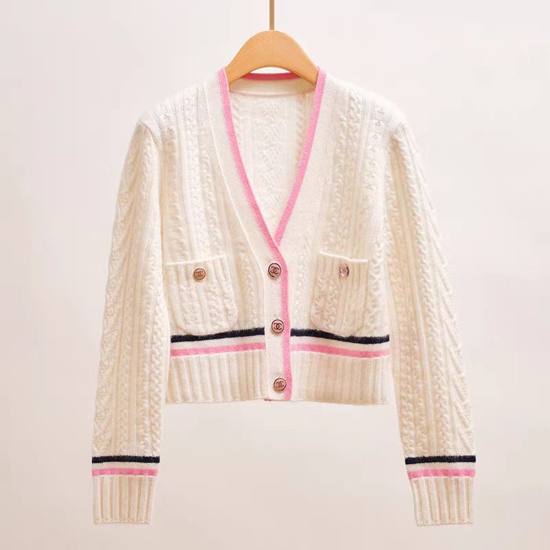 CC new contrast color knitted cardigan