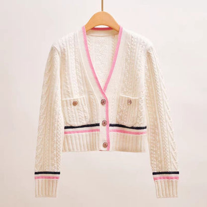 CC new contrast color knitted cardigan