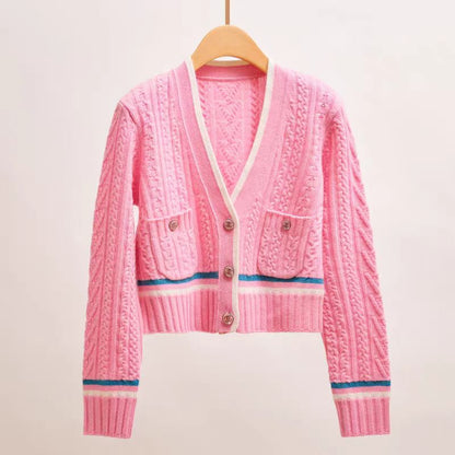 CC new contrast color knitted cardigan