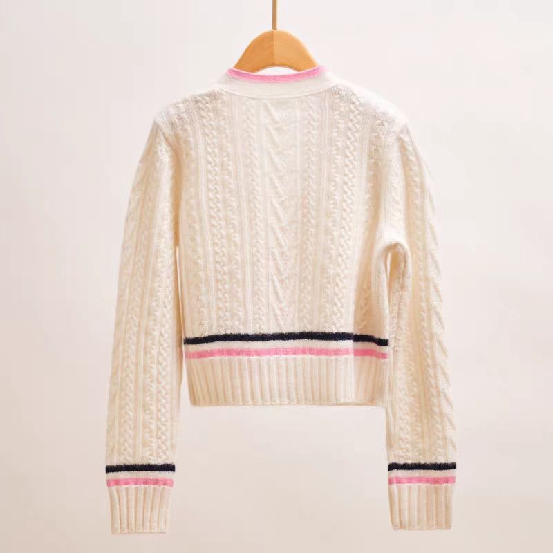 CC new contrast color knitted cardigan