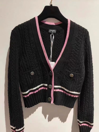 CC new contrast color knitted cardigan