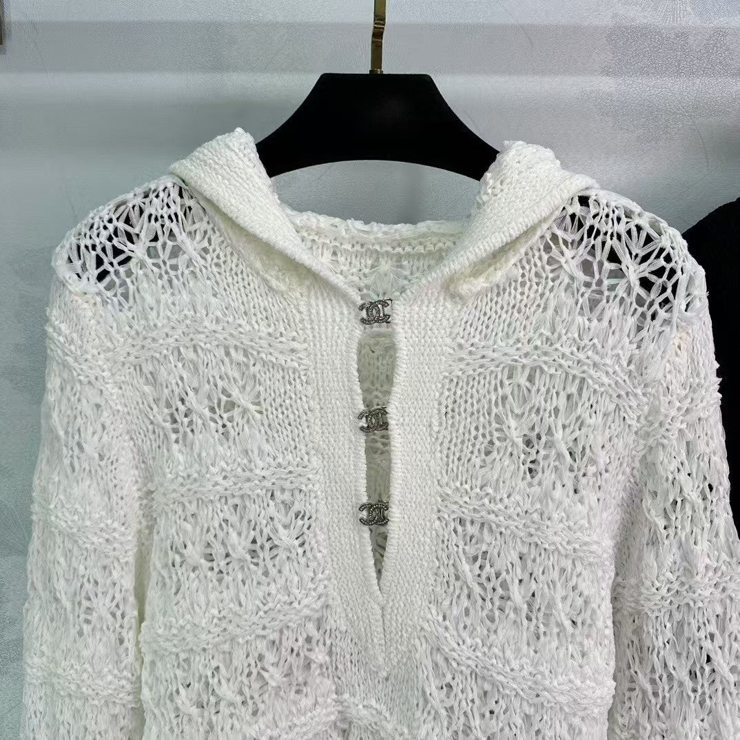 CC new hollow woven knitted long sleeves