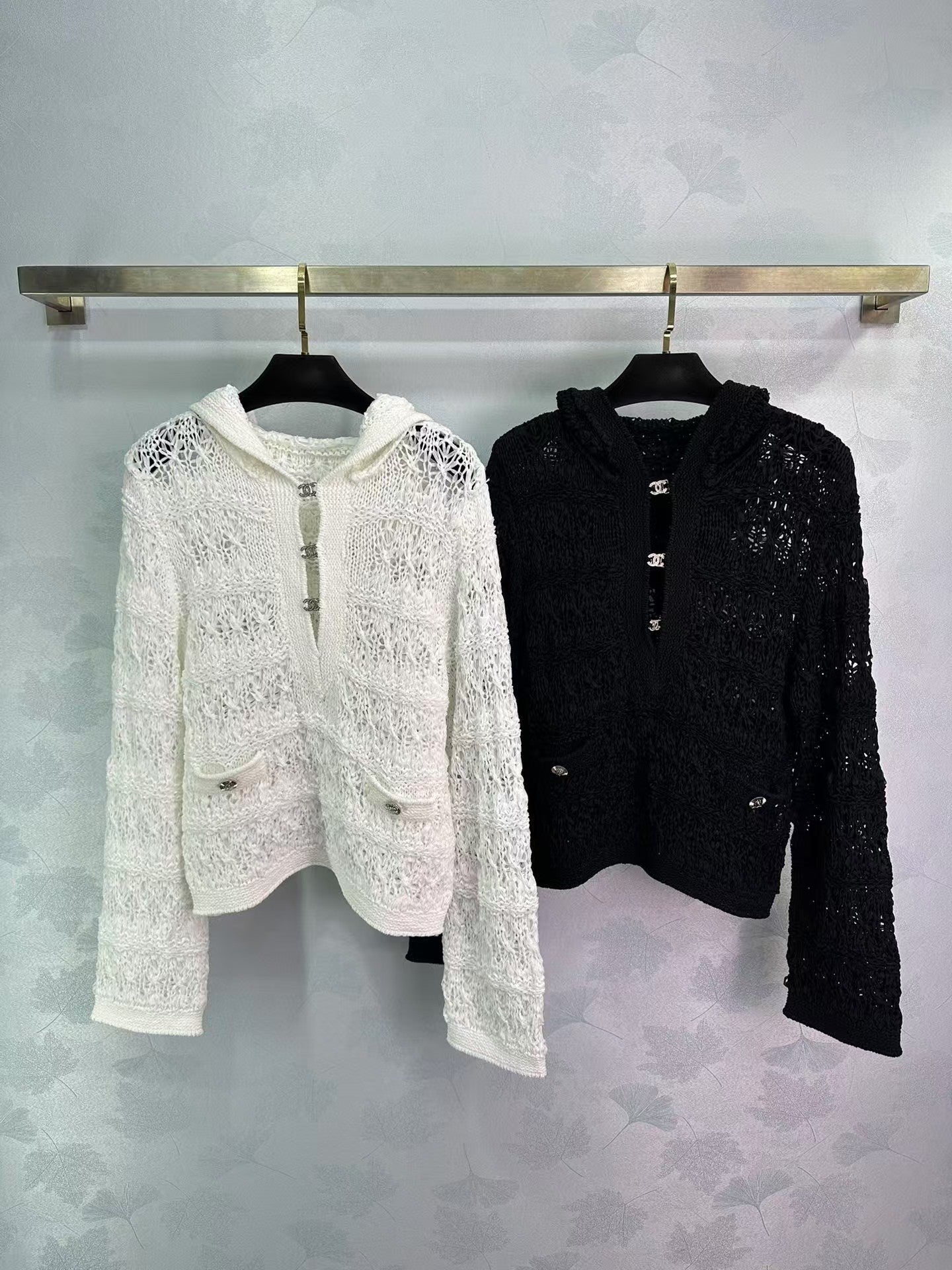 CC new hollow woven knitted long sleeves