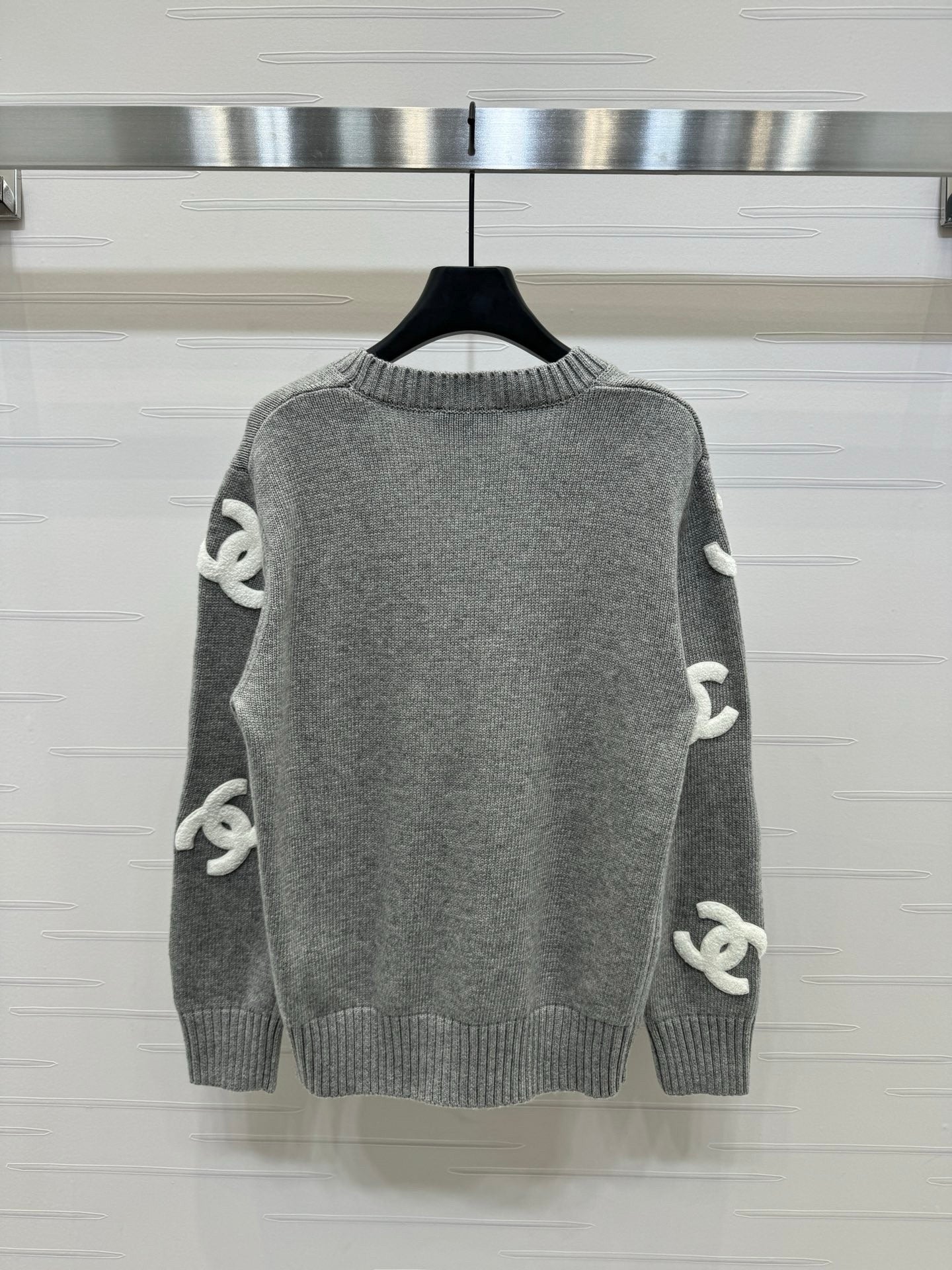 large logo cardigan sweater