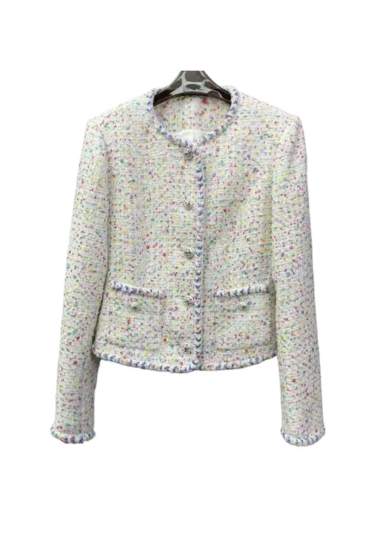 CC new heavy color sequin tweed jacket