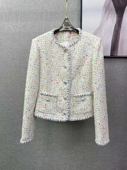 CC new heavy color sequin tweed jacket