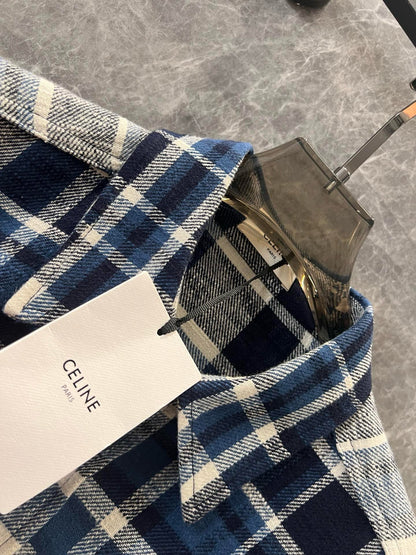 CL new plaid polo collar shirt