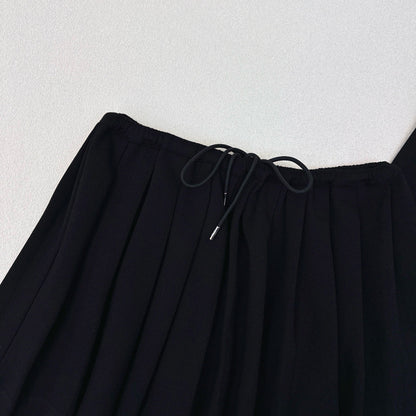 PD new lapel top and pleated skirt suit