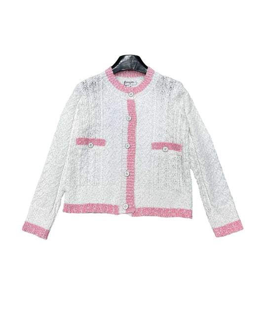 CC new hollow twisted rope knitted cardigan