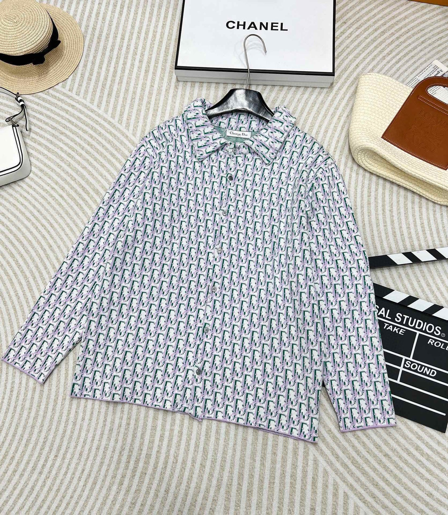 DD new style printed full print polo collar knitted long sleeves