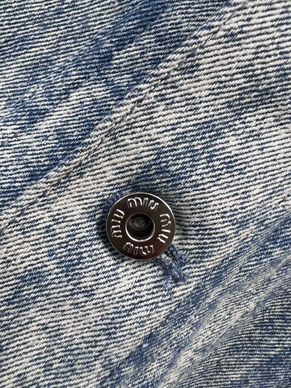 MM new logo striped tie-dye pocket canvas denim jacket