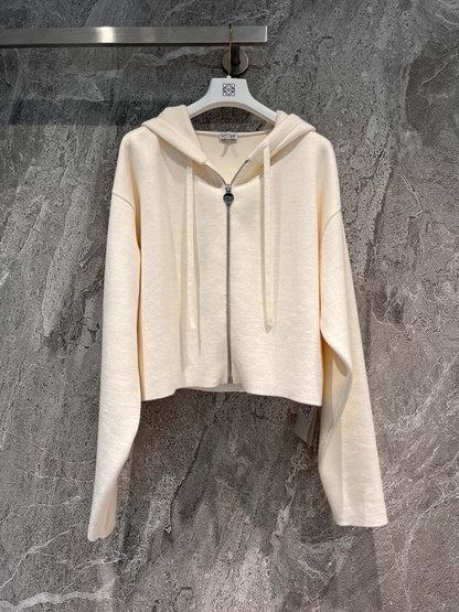 LW new style hooded zipper knitted long sleeve