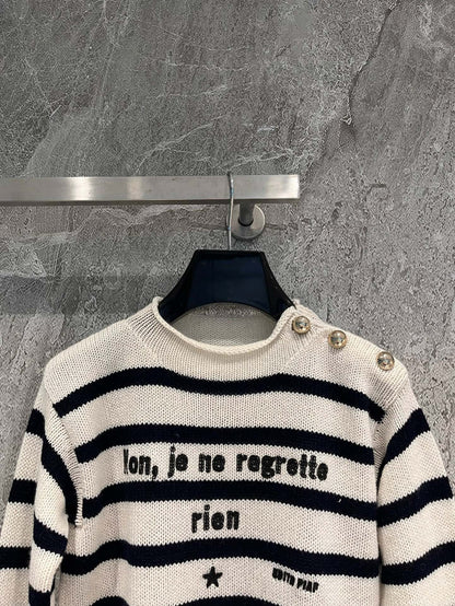 DD new letter embroidered striped sweater