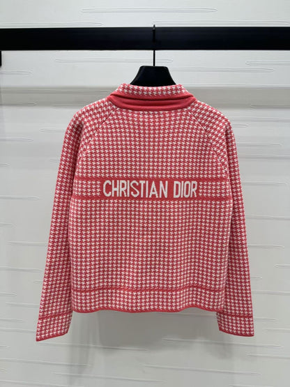 DD new checkered knitted jacket