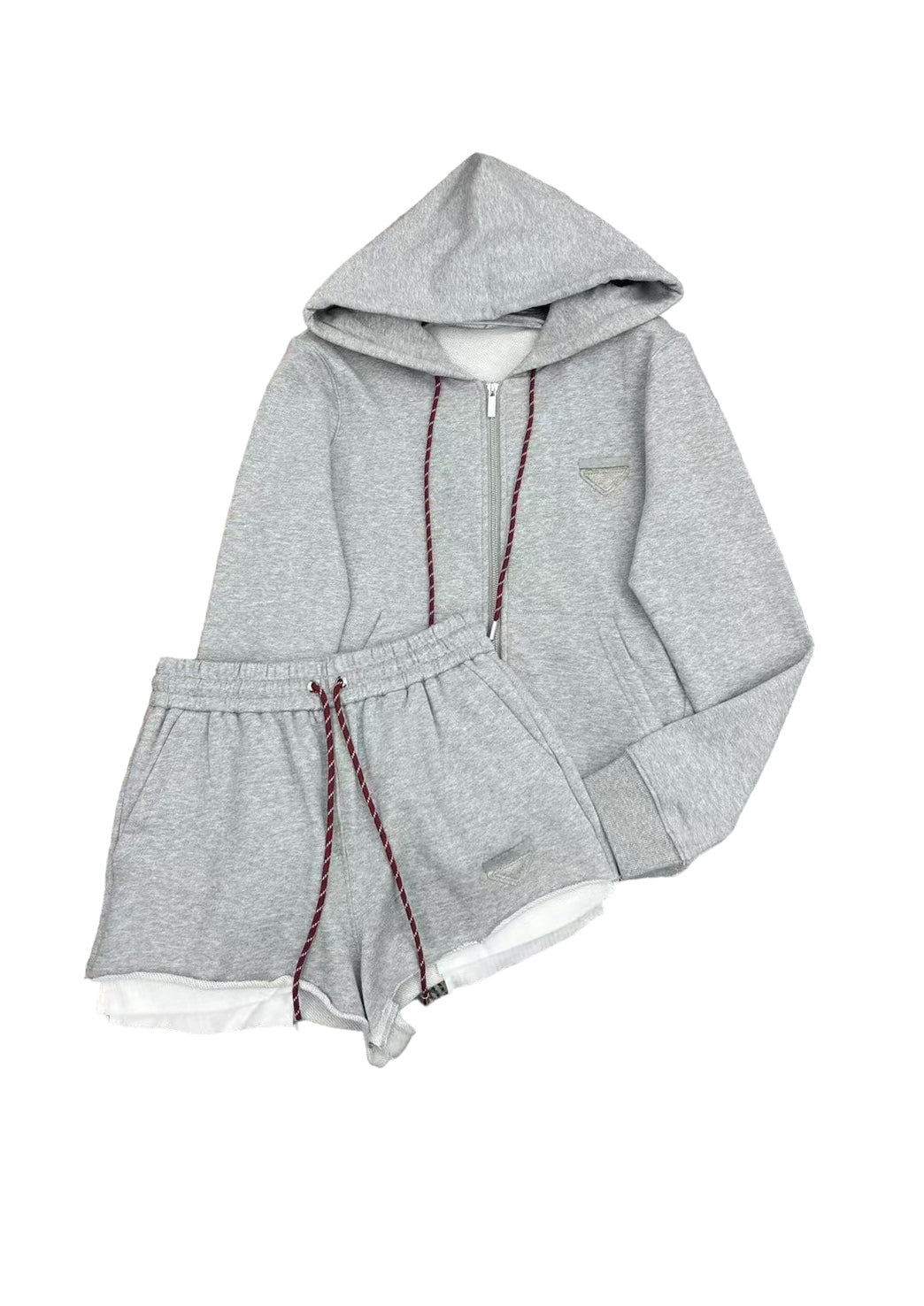 PD hooded jacket and shorts set