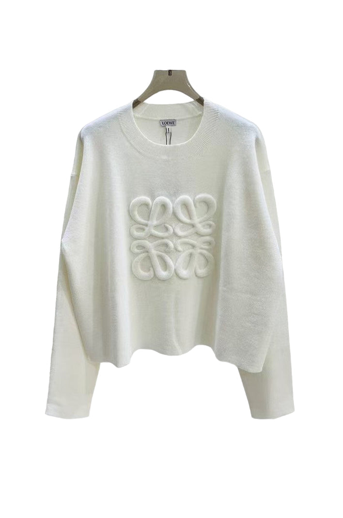 LW new three-dimensional letter knitted long sleeve