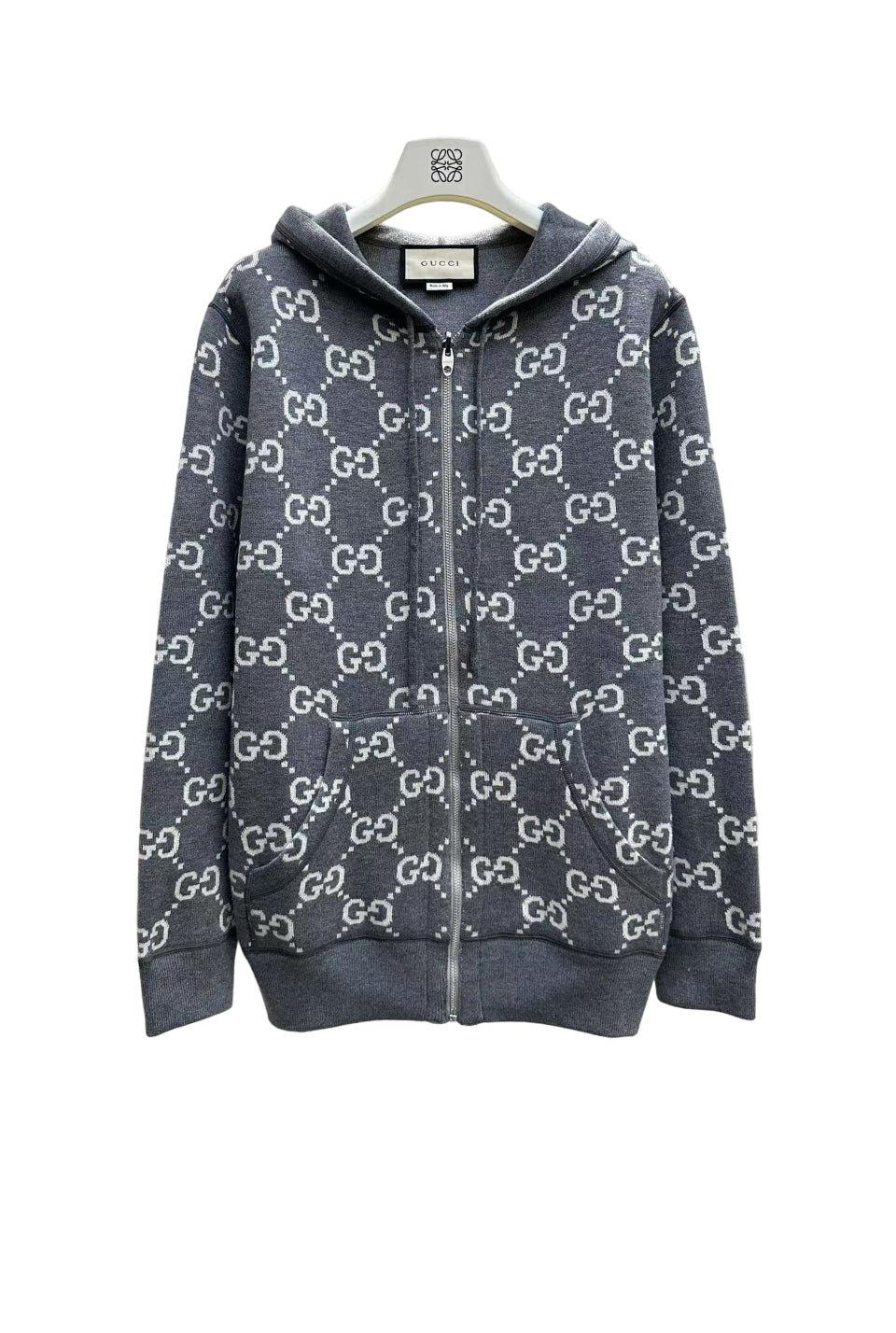 GG new monogram full print double-sided hooded jacket