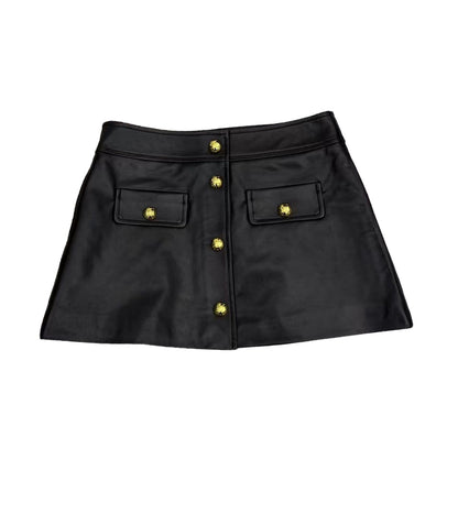 CL new style metal-cut leather skirt