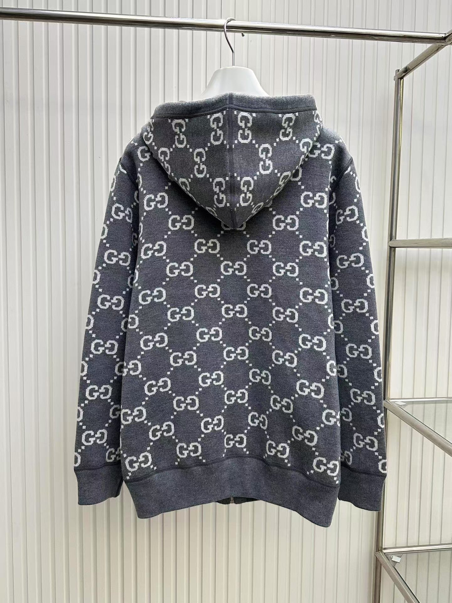 GG new monogram full print double-sided hooded jacket