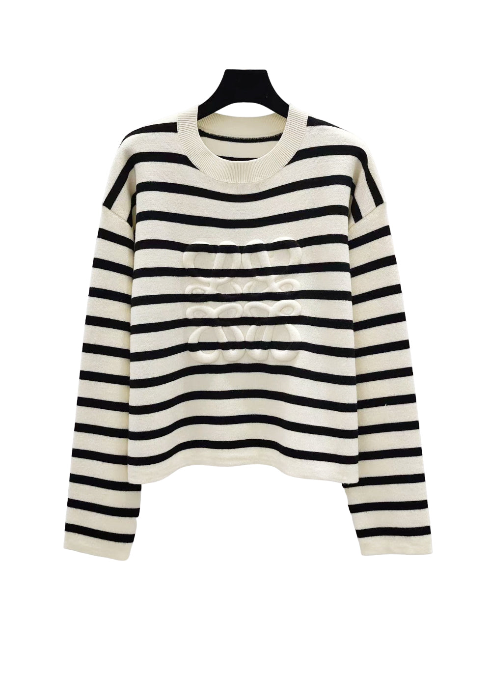 LW new striped contrast knitted long sleeve