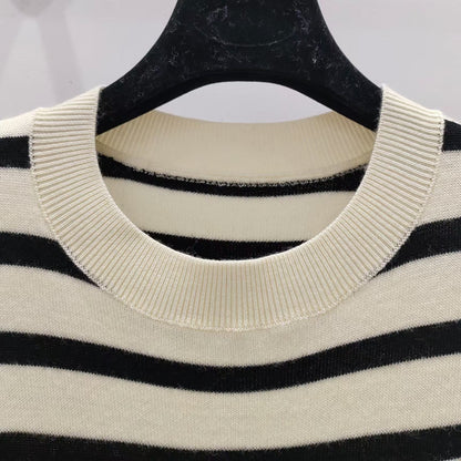 LW new striped contrast knitted long sleeve