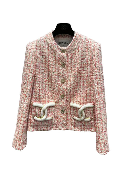 CC new check woven soft tweed jacket