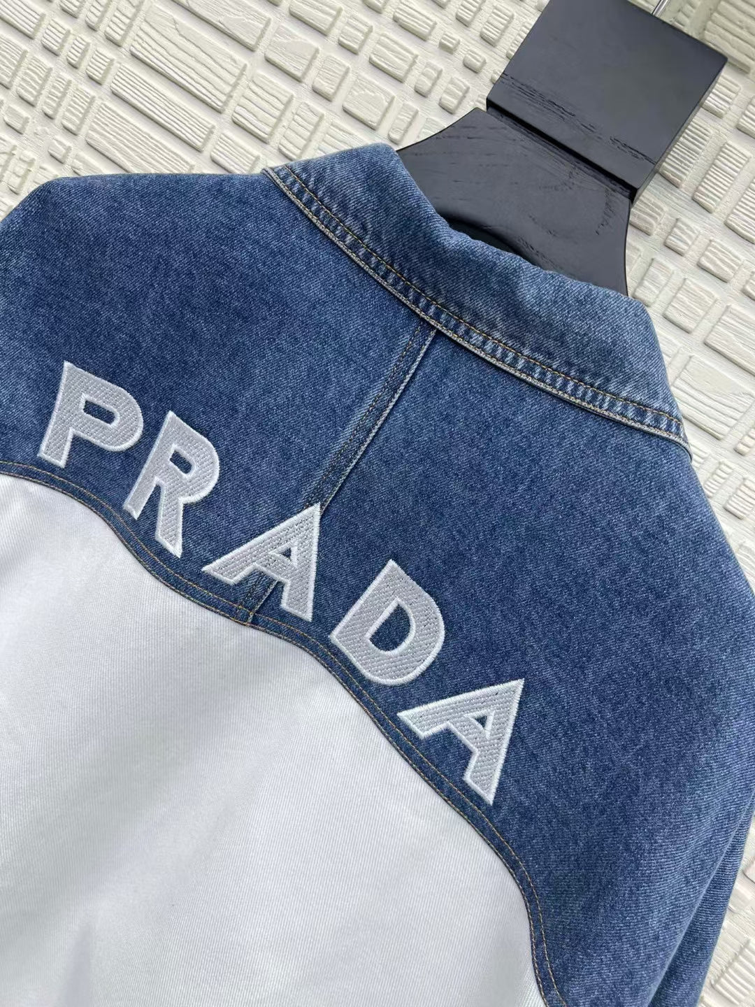 PD new color block denim jacket