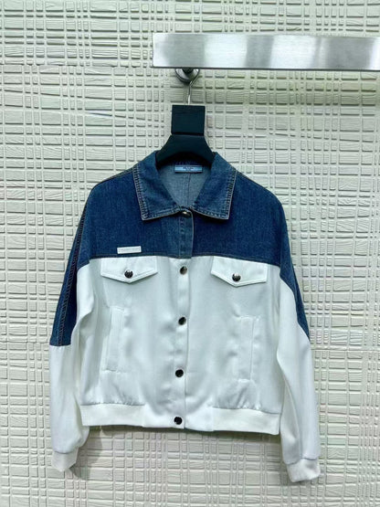 PD new color block denim jacket