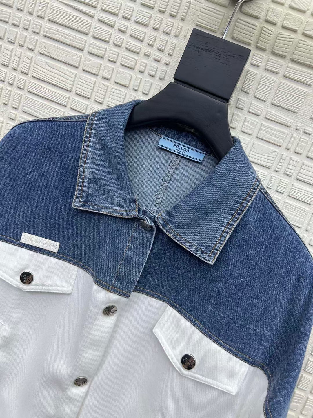 PD new color block denim jacket