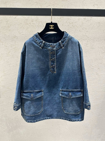 Denim babydoll shirt