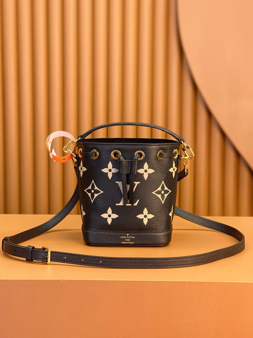 Nano Noé Bicolour Monogram Empreinte Leather