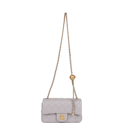 CC Mini Flap Bag Light Grey  Hardware（13×6×57cm）