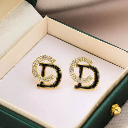 Women's Fashion Letter Rhinestone Earrings