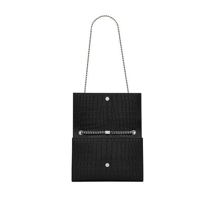 Large Kate Bag In Black Crocodile L (24×14.5×5.5cm)