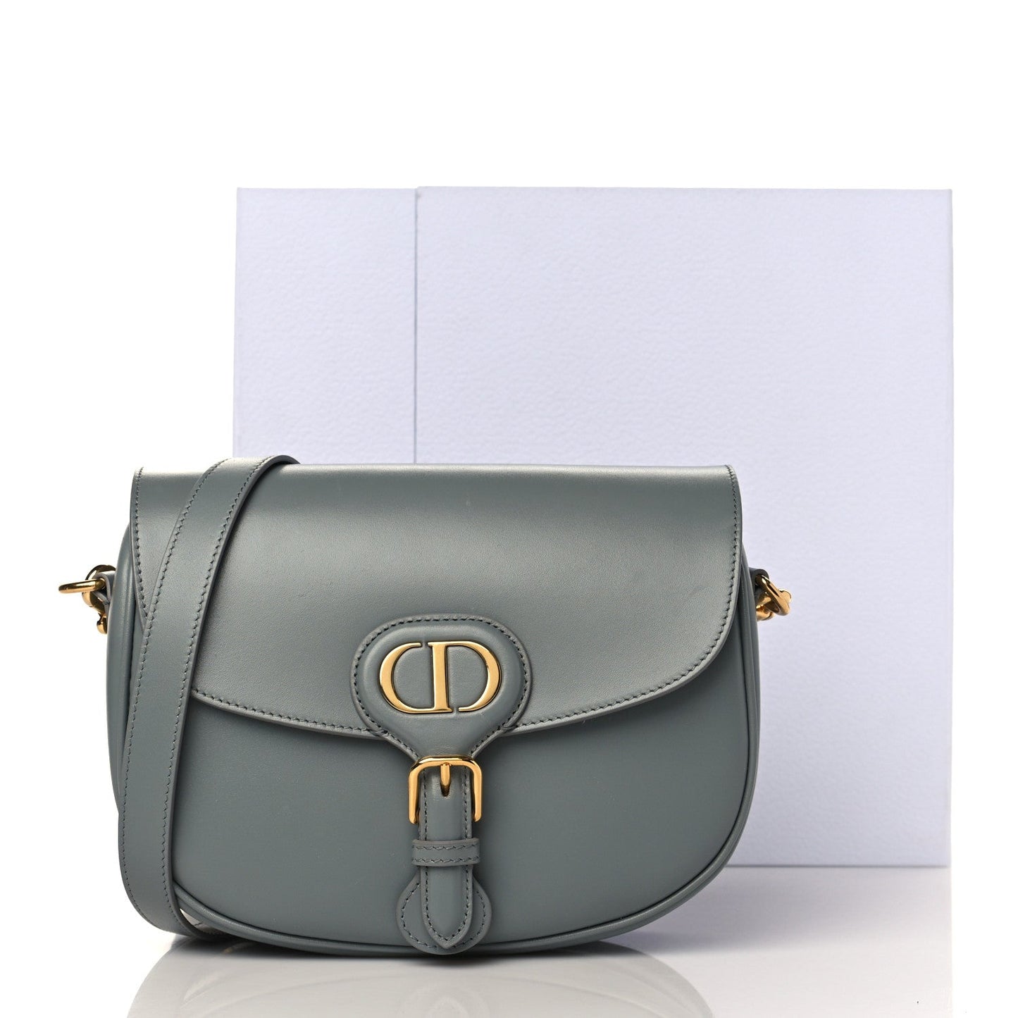 CD Box Calfskin Small Bobby Bag Gray(22x17x6cm)