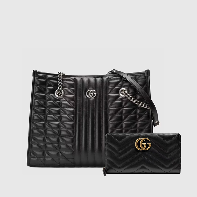 GG Marmont medium tote bag+GG Marmont zip around wallet (35×27×13cm)