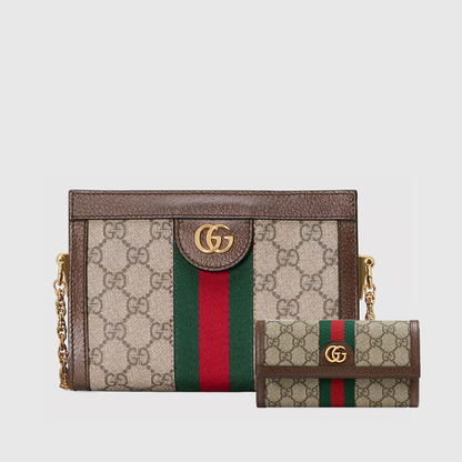 GG Ophidia mini shoulder bag+GG&CC continental wallet (19×14×6cm)