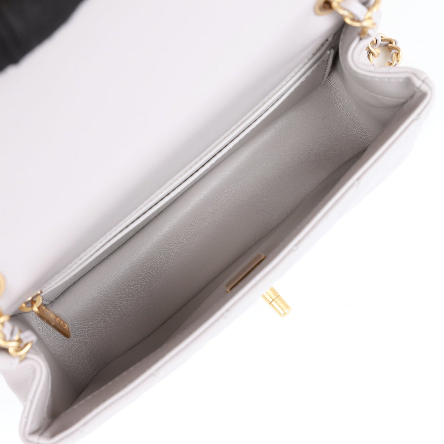 CC Mini Flap Bag Light Grey  Hardware（13×6×57cm）