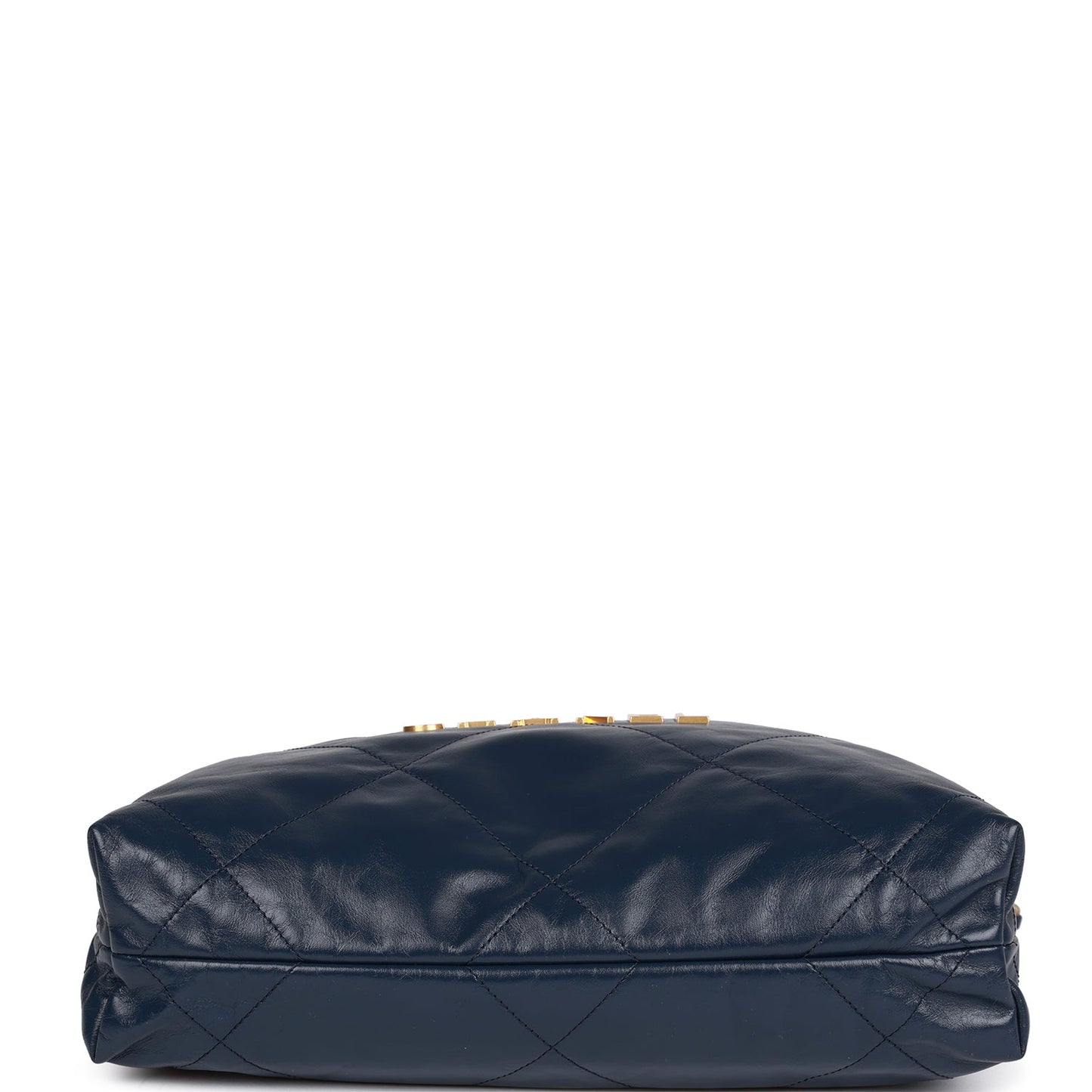 CC Large 22 Bag Navy Lambskin Antique Gold Hardware（35x37x7cm）