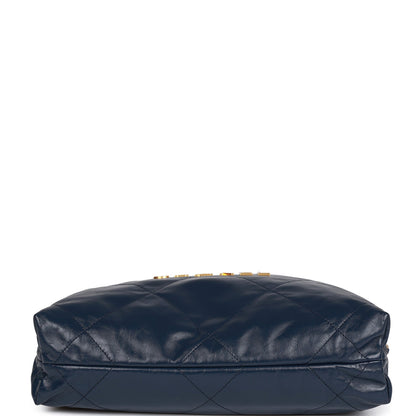 CC Large 22 Bag Navy Lambskin Antique Gold Hardware（46×45×10cm）