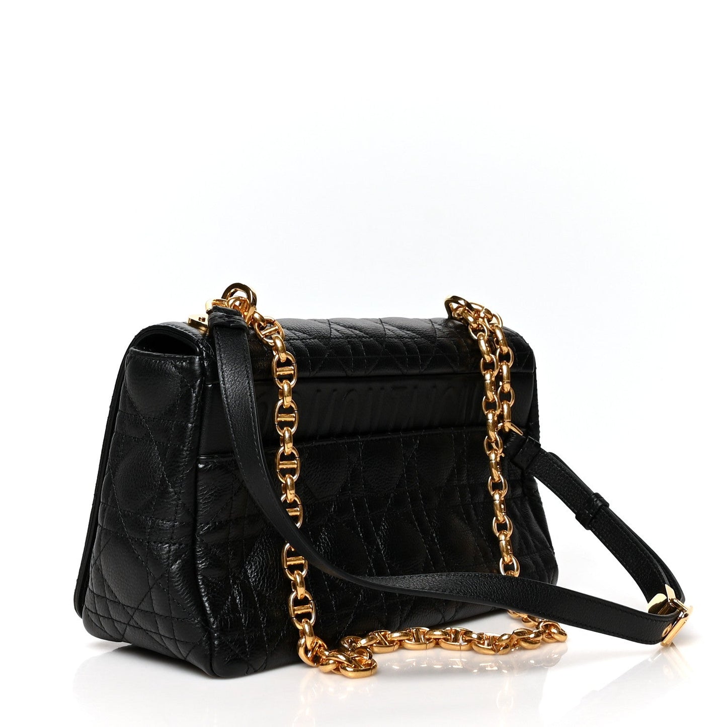 CD  Calfskin Cannage Caro Bag Black(20×12×7cm)