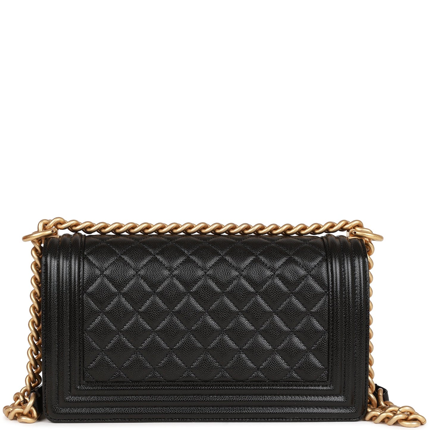 CC Medium Boy Bag Black Caviar Antique Gold Hardware（25×15×9cm）