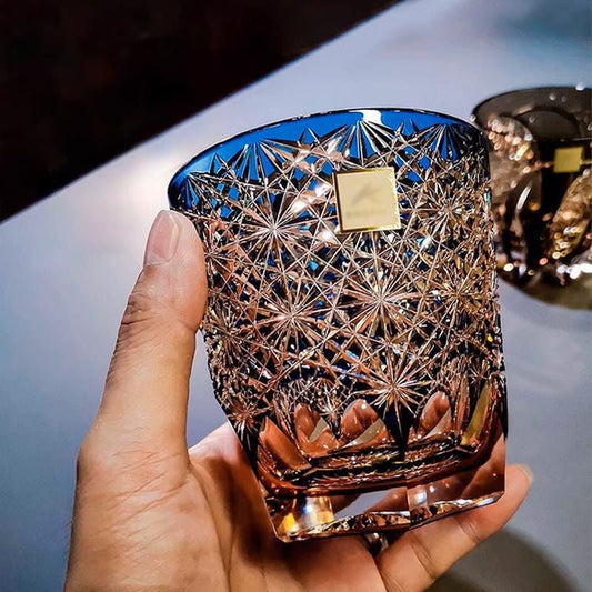 High-End Crystal Hand-Carved Whiskey Glass