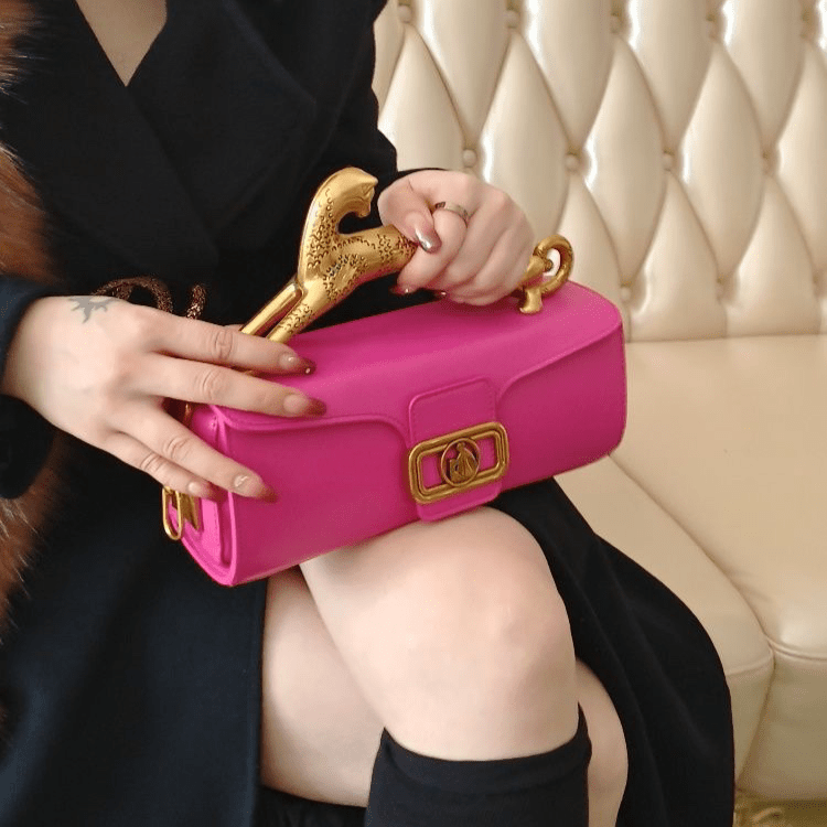 Ladies Exquisite Leopard Cat Handle Bag